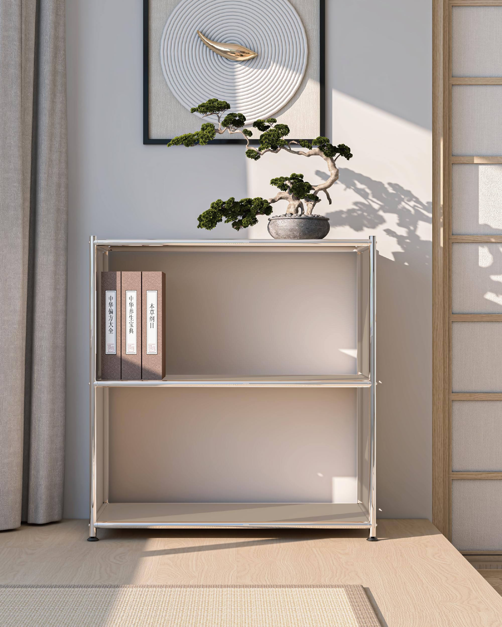 Amazon｜SimpLink 本棚 2段 オープンシェルフ 77×40×82.5cm | 収納